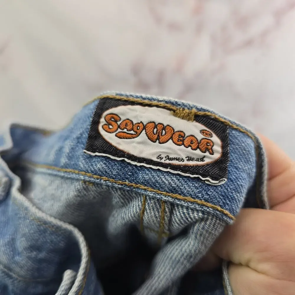 Sagwear Shorts Womens 9 28 Vintage 90s Y2K Jean Denim High ICP Baggy Rare HTF